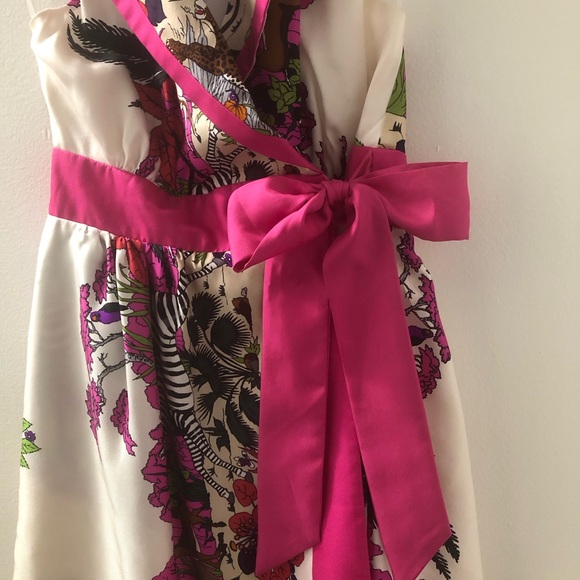 Tibi Halterneck Wrap Silk Collared Dress Animal Print With Pockets Size 2 - Picture 9 of 11
